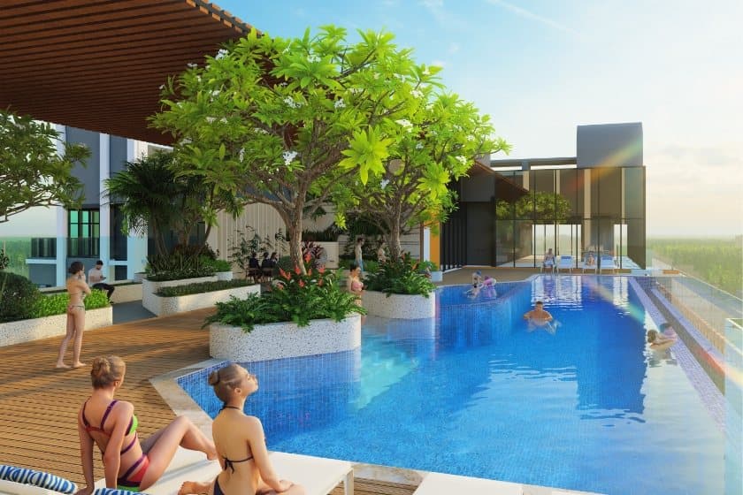 Hồ bơi trên không tầng 25 và hồ trẻ em 25 m