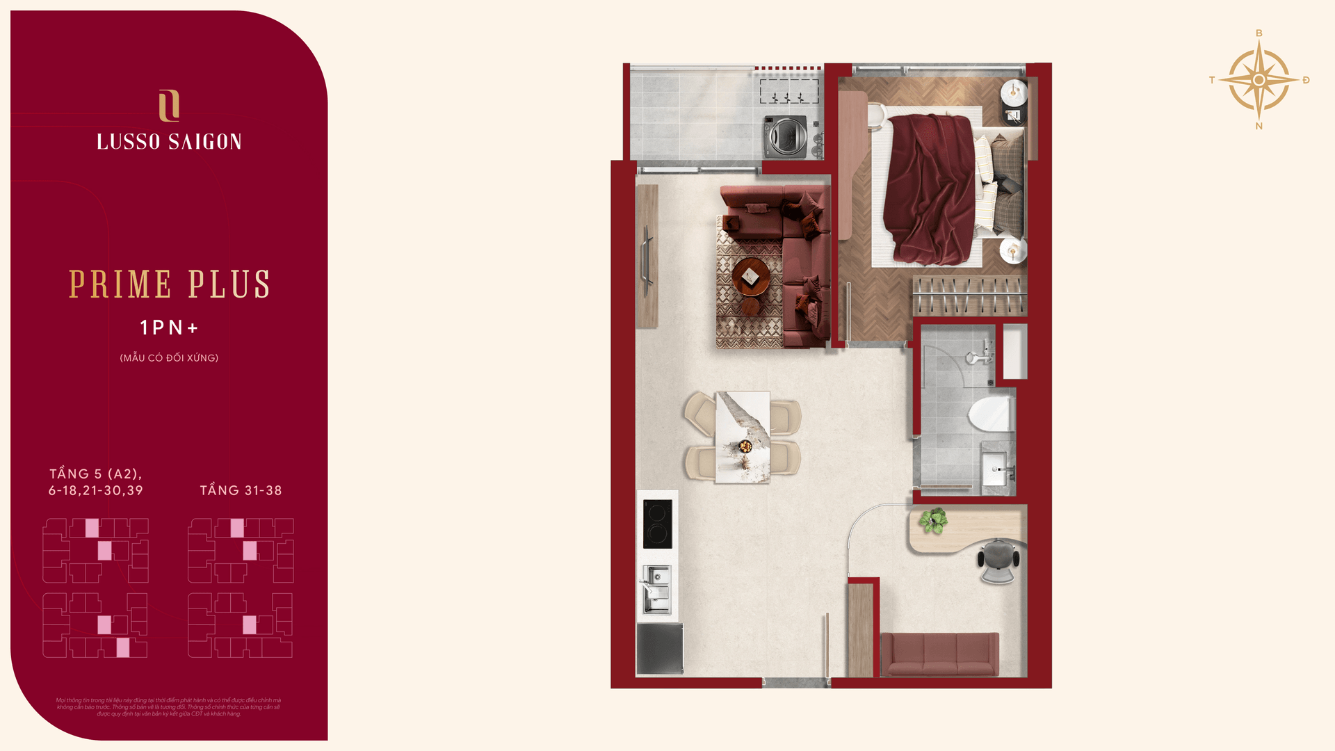 A2 · Prime Plus 1 BR+1 bố cục 1