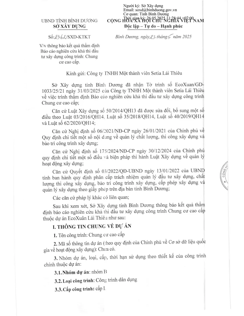 Nghiên cứu khả thi · Báo cáo thẩm định · first page